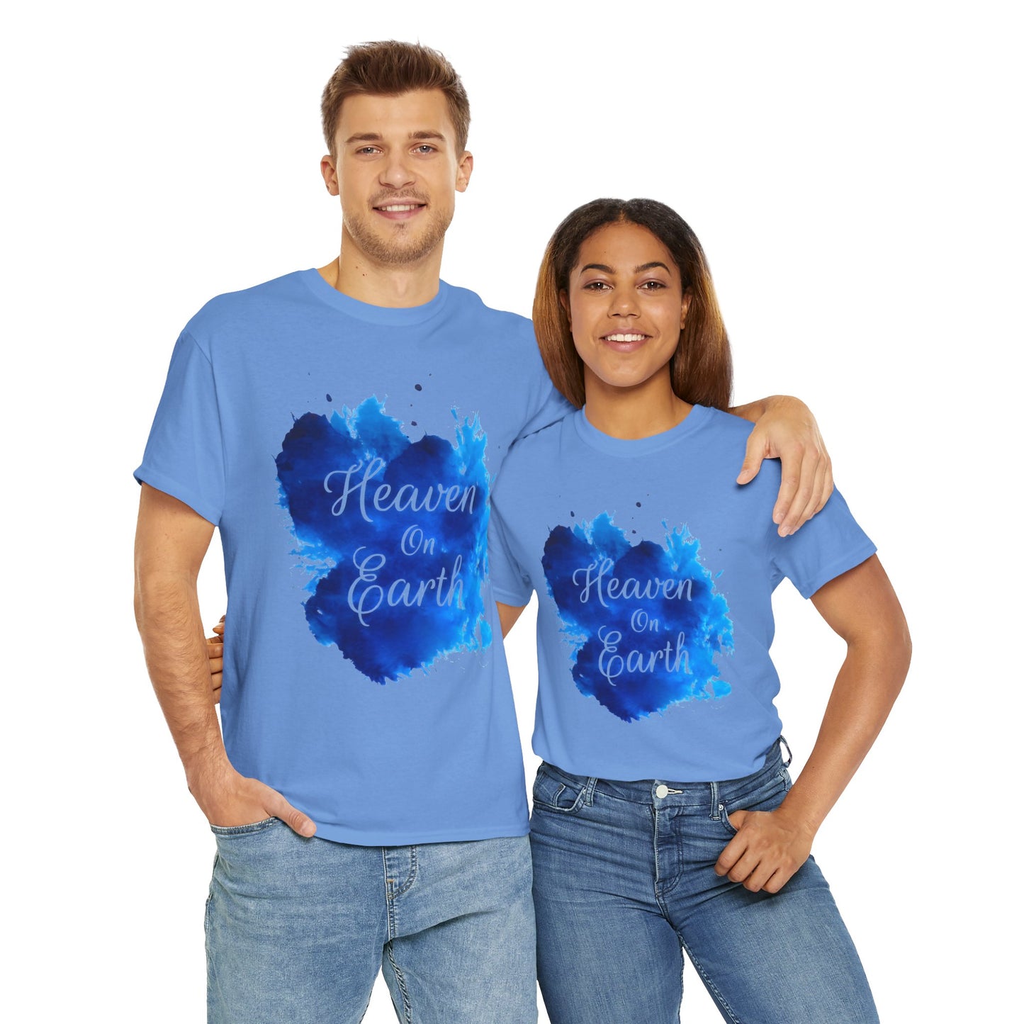 "Heaven on Earth" Unisex Heavy Cotton Tee - Relaxed Fit Graphic T-Shirt