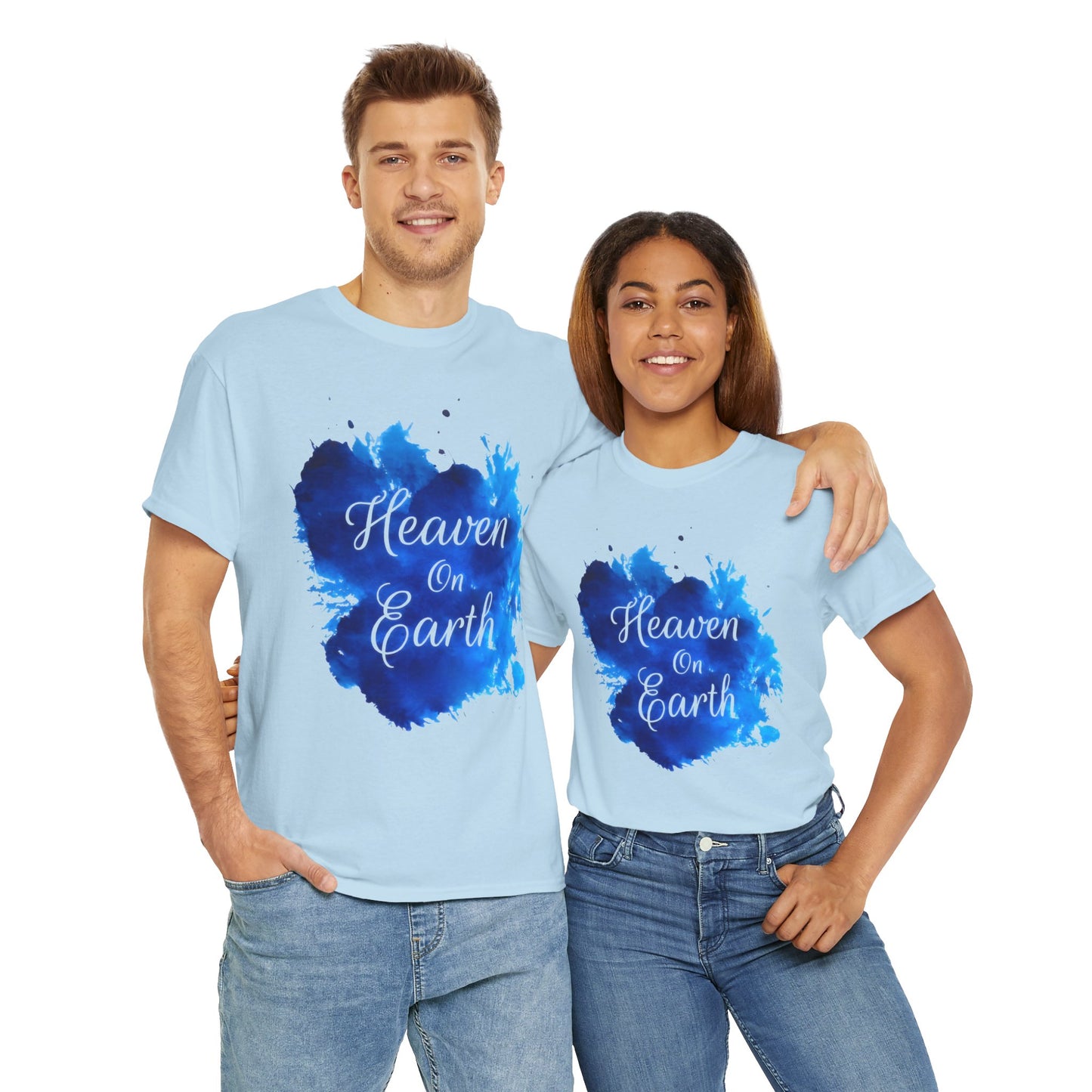 "Heaven on Earth" Unisex Heavy Cotton Tee - Relaxed Fit Graphic T-Shirt