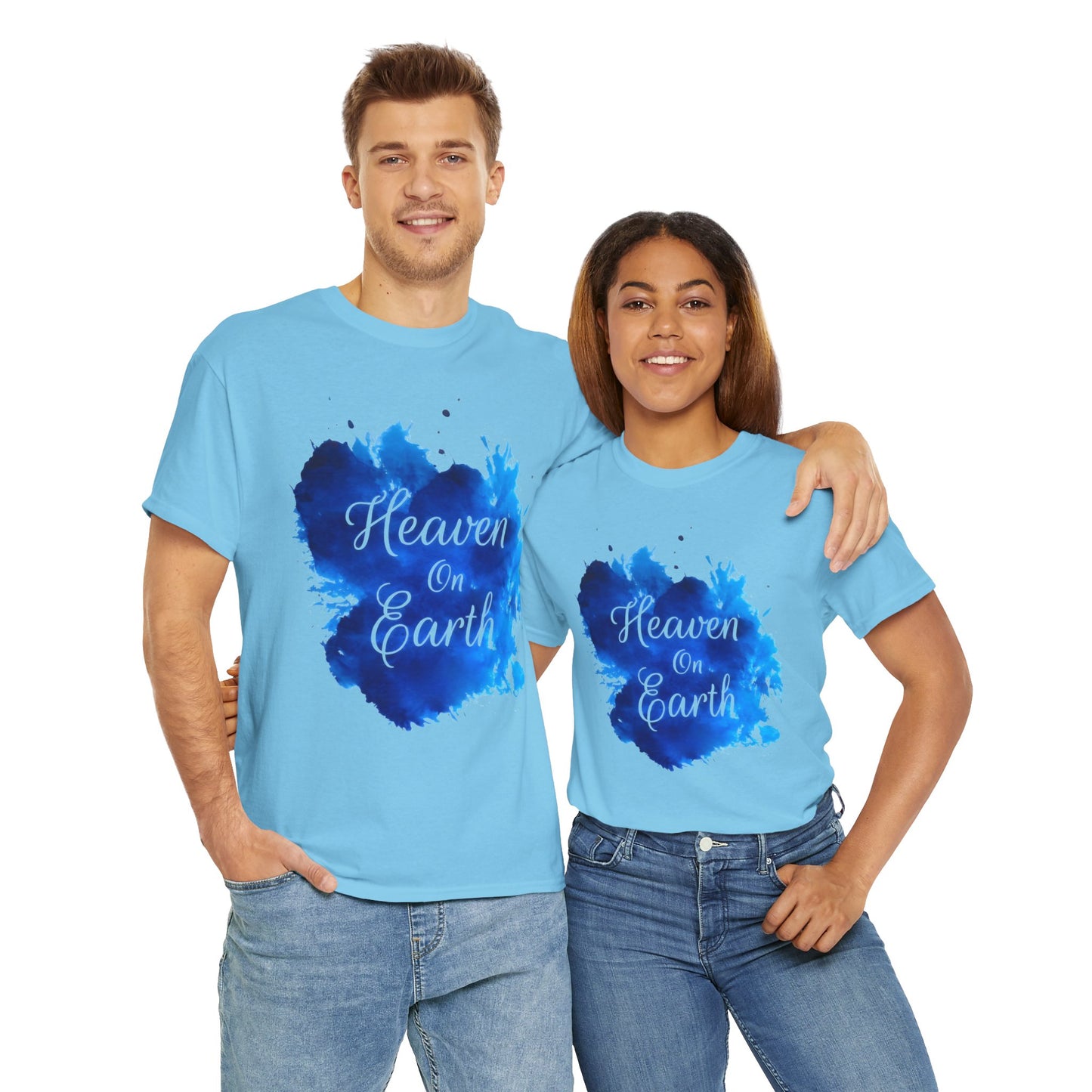 "Heaven on Earth" Unisex Heavy Cotton Tee - Relaxed Fit Graphic T-Shirt