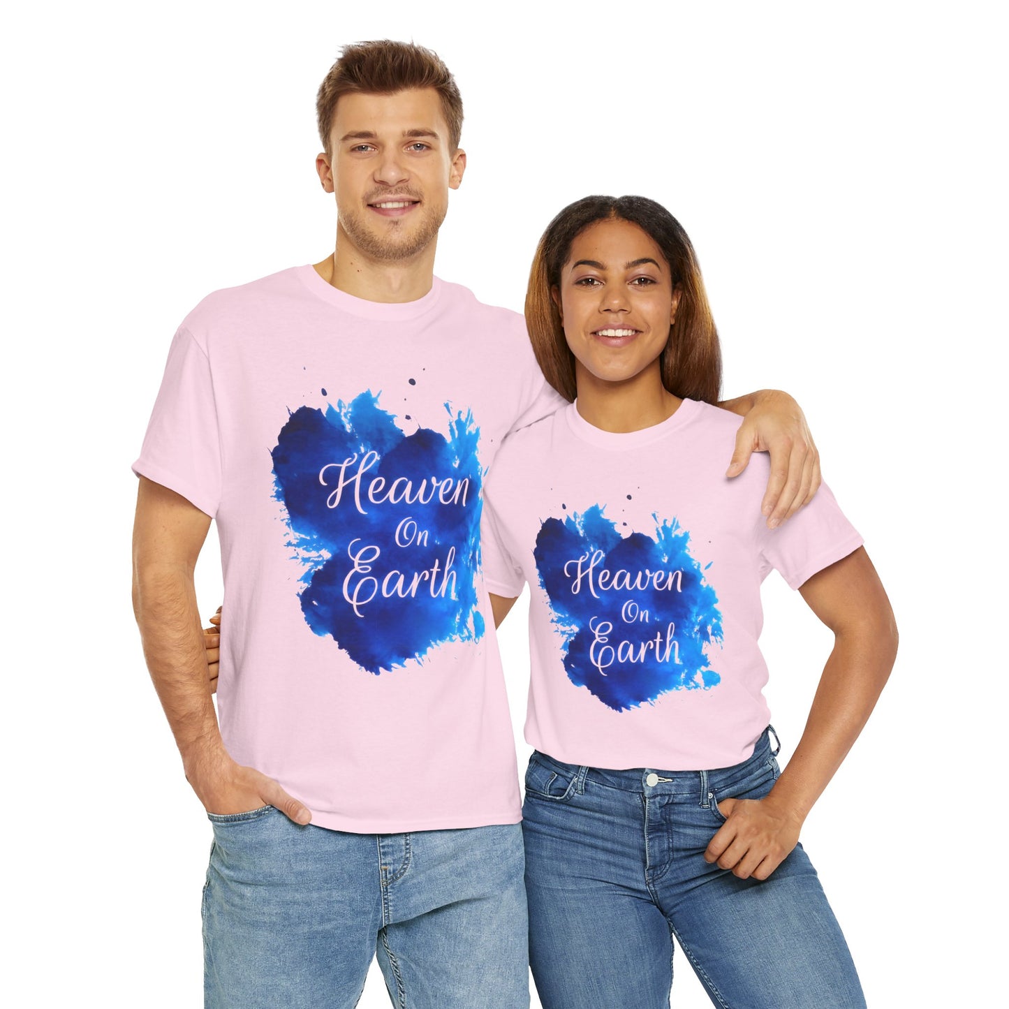 "Heaven on Earth" Unisex Heavy Cotton Tee - Relaxed Fit Graphic T-Shirt