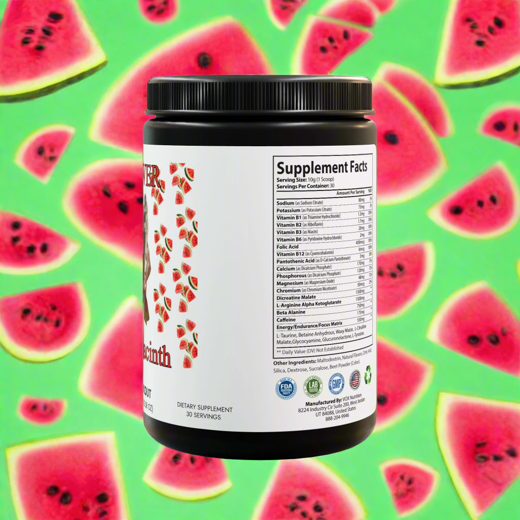 Saint Hyacinth weightlifting Pre-Workout Supplement, Watermelon (300g, 10.58oz)