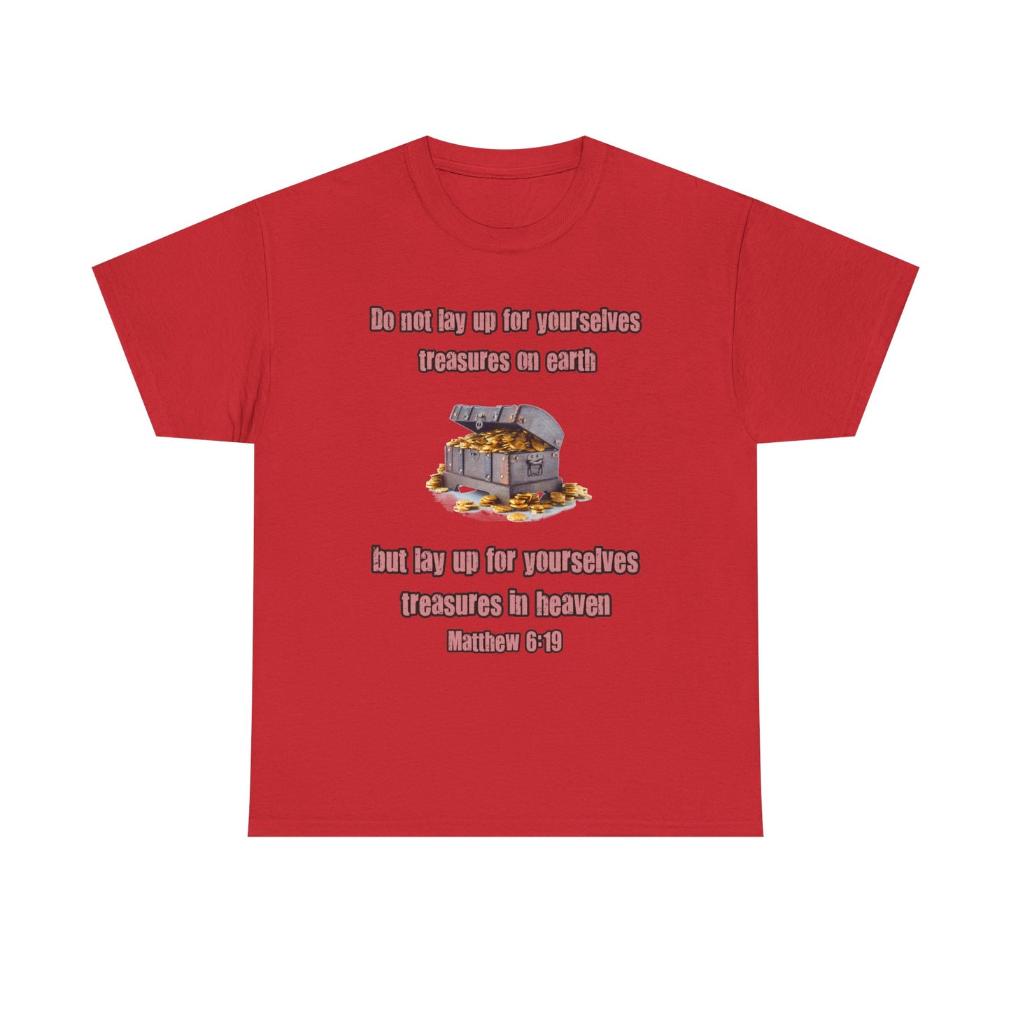 'Treasures in Heaven' Design, Perfect for Faith-Based Gifts- Inspirational Unisex Heavy Cotton Tee