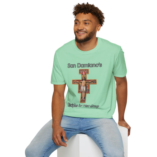 San Damiano's Disciples for Men Group Unisex Softstyle T-Shirt - Faith and Community Support